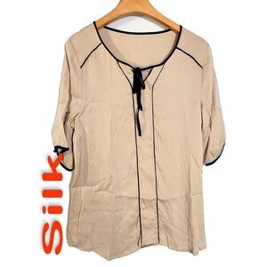 Women's Silk Size S M Short Sleeve Top Shirt SBK132